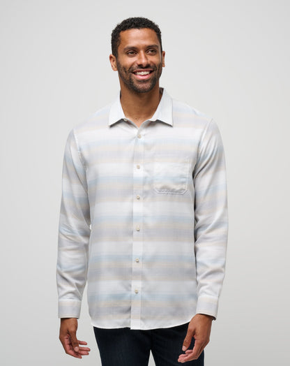 Travis Mathew Cloud Flannel Stripe Button-Up