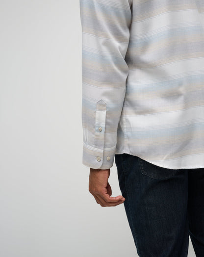 Travis Mathew Cloud Flannel Stripe Button-Up