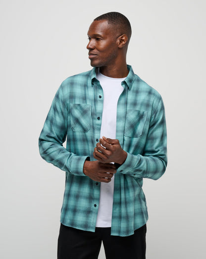 Travis Mathew Cloud Flannel Plaid Button-Up